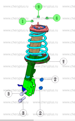 Амортизатор задний левый в сборе с пружиной (стойка) UNI-K