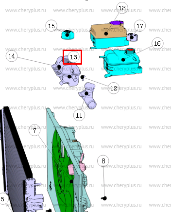БАЧОК РАСШИРИТЕЛЬНЫЙ НИЗКОТЕМПЕРАТУРНОГО КОНТУРА (=C211F280104-1800)