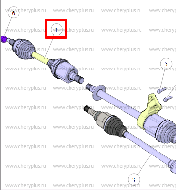 Привод колеса передний левый в сборе C281F250101-0401