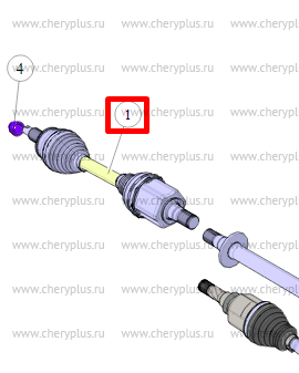 Привод колеса передний левый в сборе C281F250101-0300