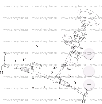 РЕЙКА РУЛЕВАЯ В СБОРЕ CS75 РЕЙКА РУЛЕВАЯ В СБОРЕ CS75