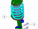 Амортизатор передний правый в сборе с пружиной (стойка) UNI-K