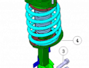 Амортизатор передний левый в сборе с пружиной (стойка) UNI-K